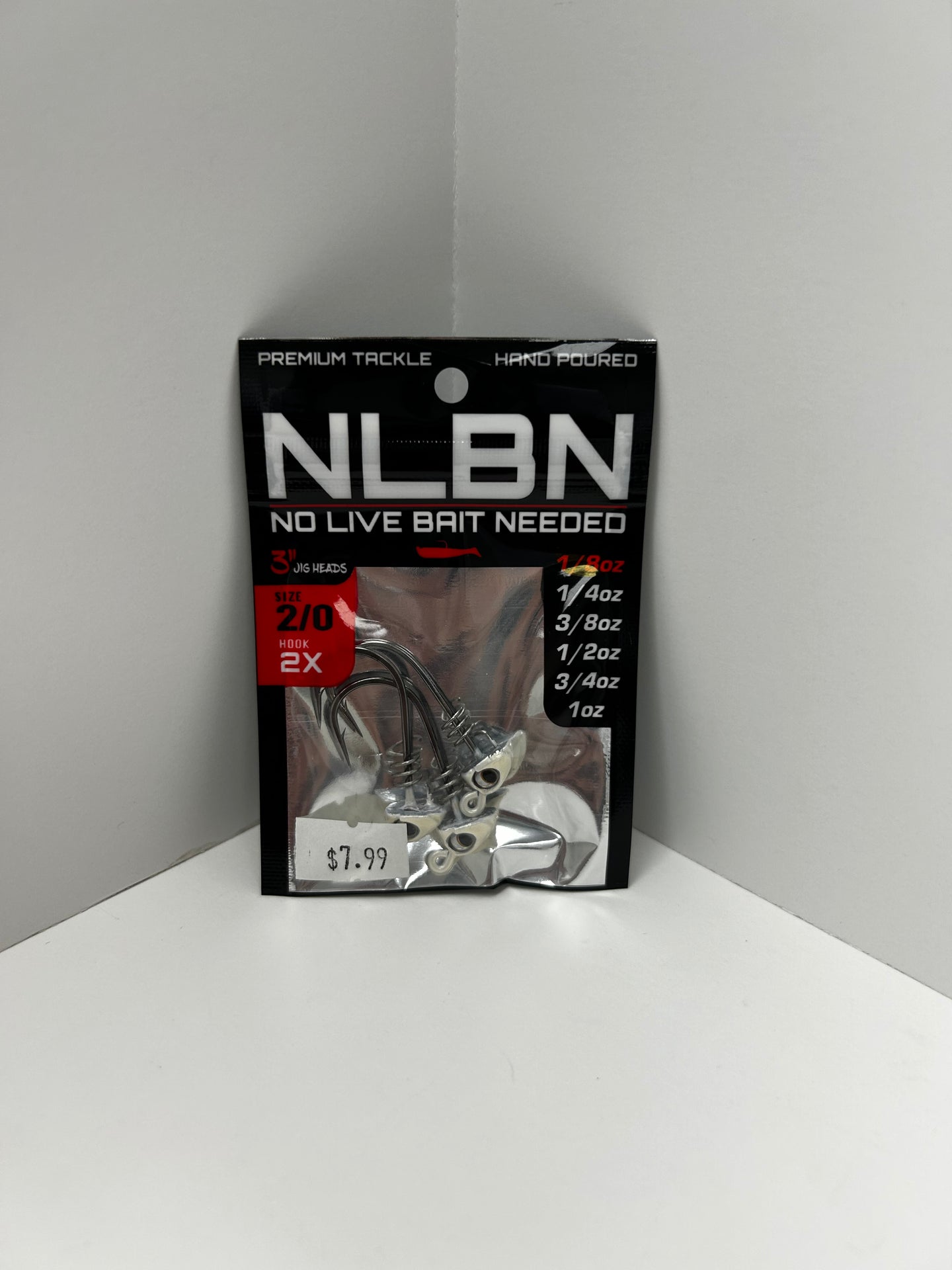 NLBN 3” Jig Head 2/0 2xHook HYB (1/8-3/4oz)