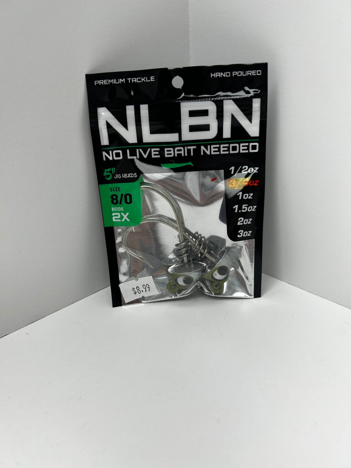 NLBN 5” Jighead 8/0 2xHook Mullet Run (3/4-2oz)