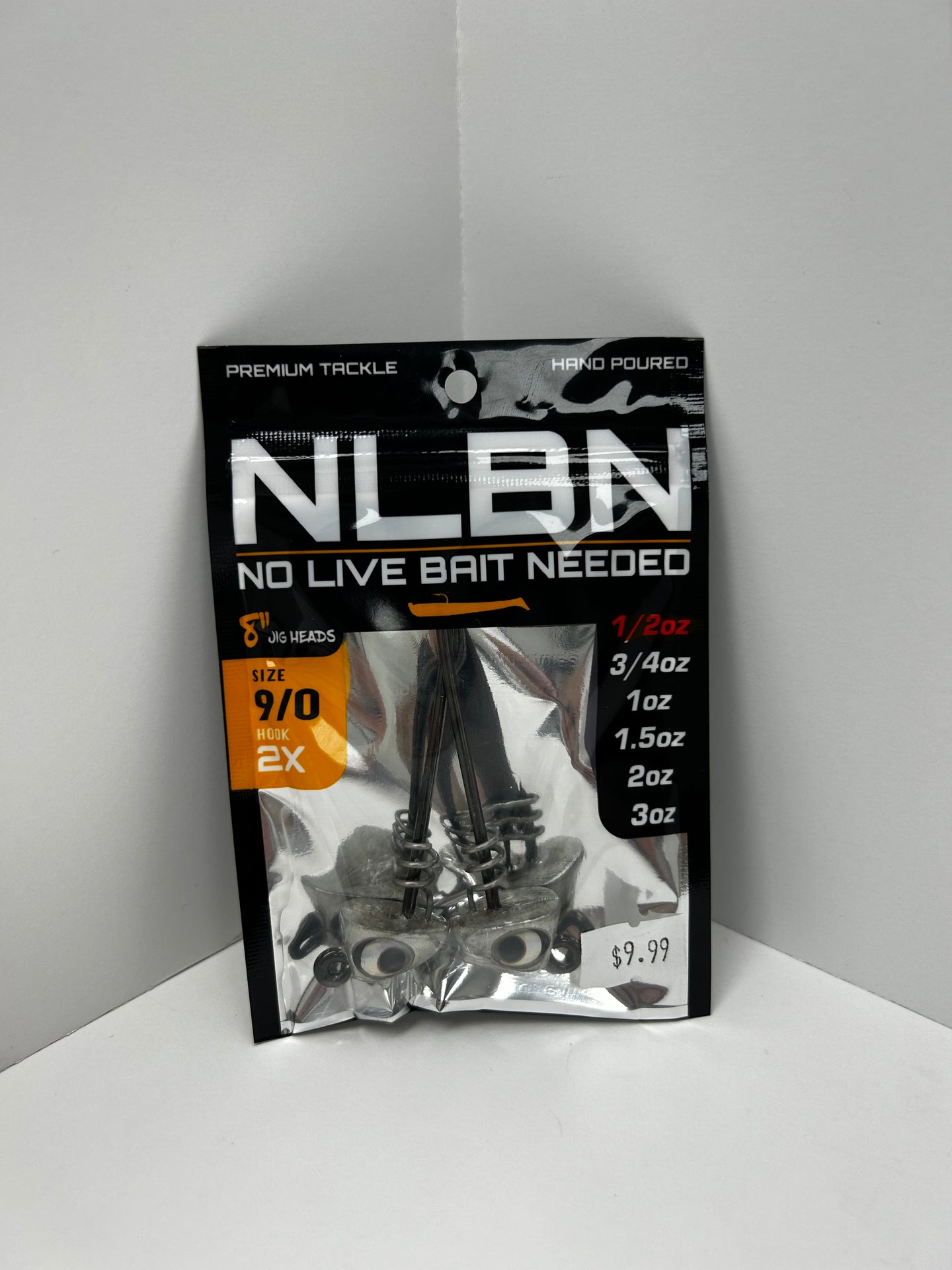 NLBN 8” Jighead 9/0 2xHook Raw 1/2oz