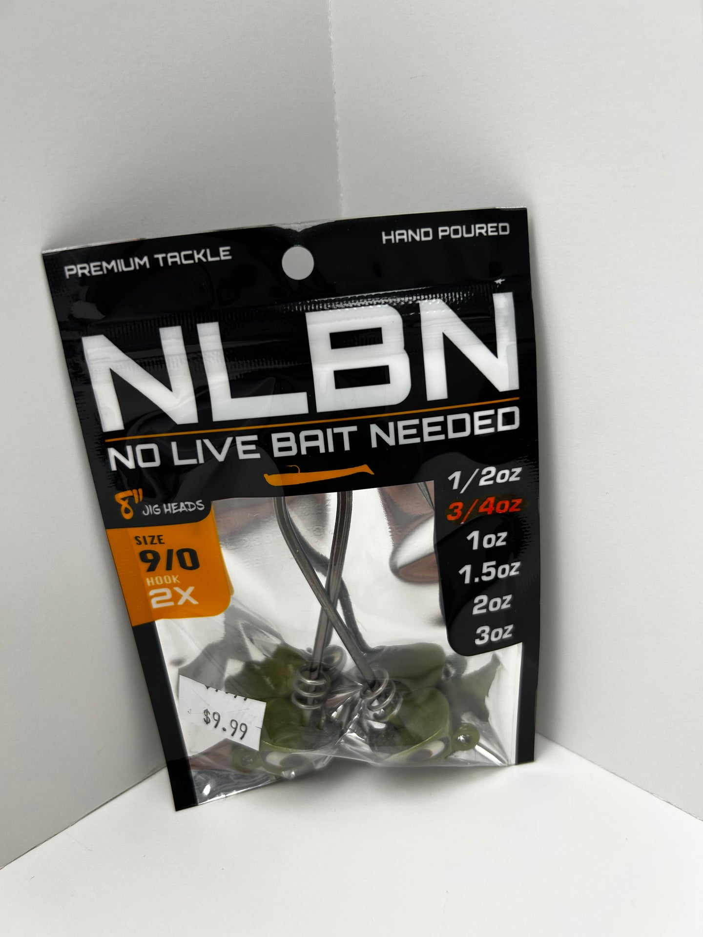 NLBN 8” Jighead 9/0 2xHook GreenBack (3/4-1.5oz)