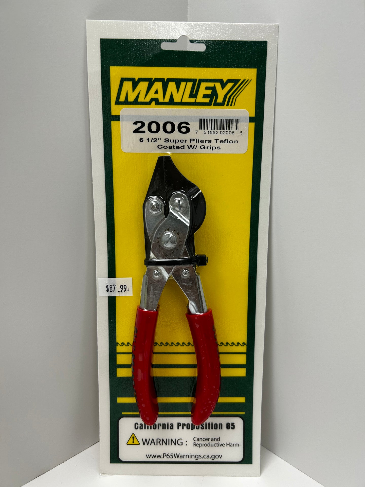 MANLEY 6.5” Super Pliers Teflon Coated w/ Grips