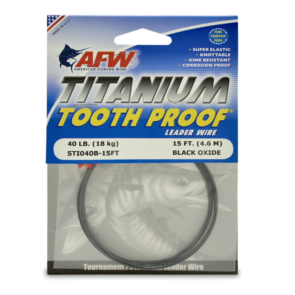 AFW Titanium Tooth Proof Leader Wire 15' 40lb Test